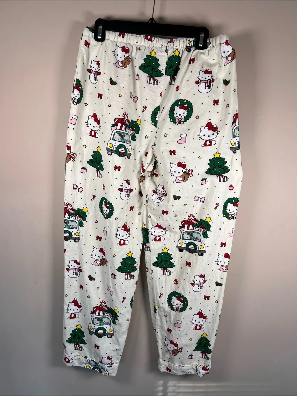 Pottery Barn Teen Hello Kitty Christmas Flannel Pajama Set Medium Sanrio